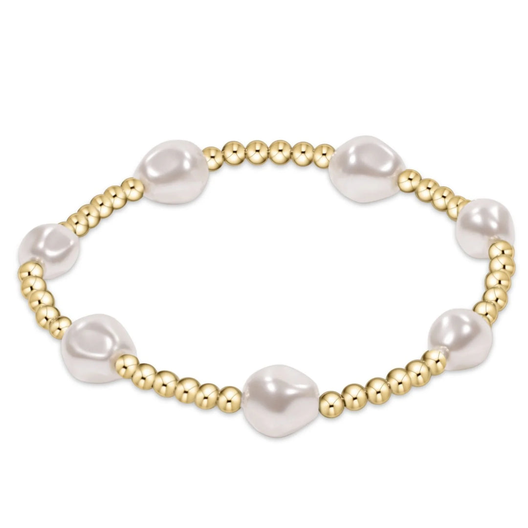 Admire 3MM gold bracelet - pearl