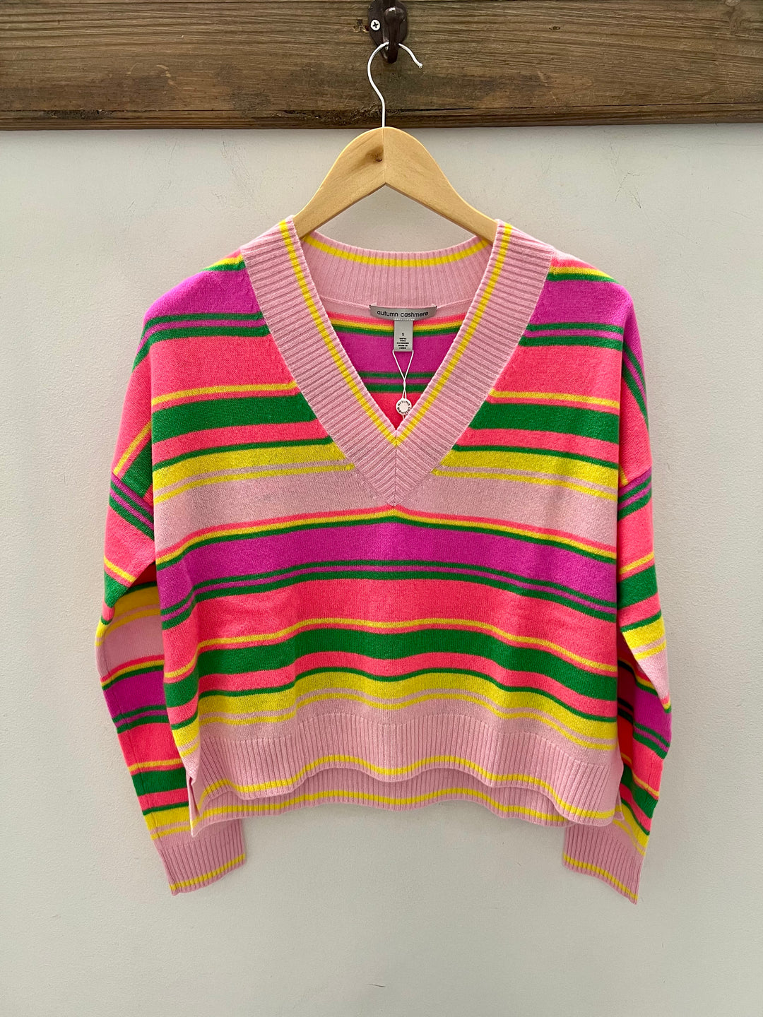 Multi-stripe V-neck Sweater