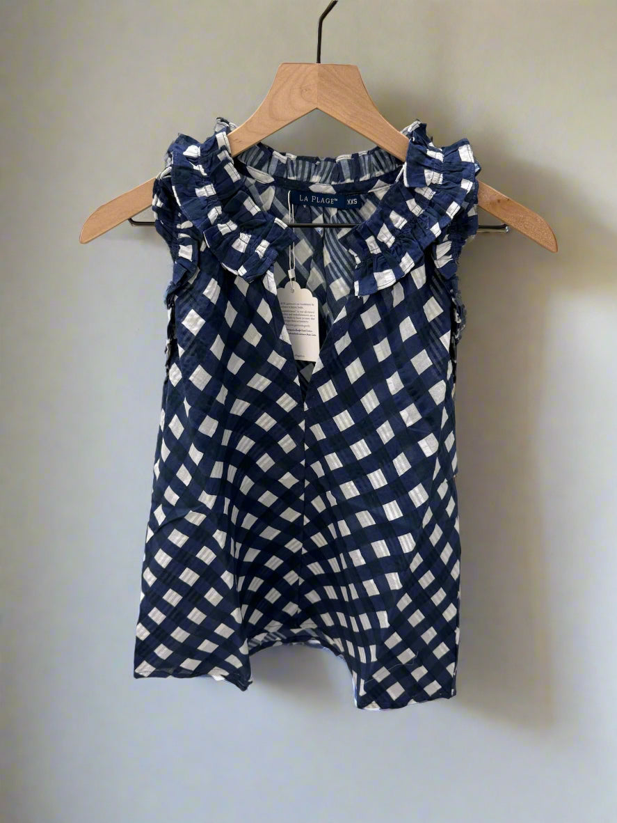 Butterfly Gingham Check top