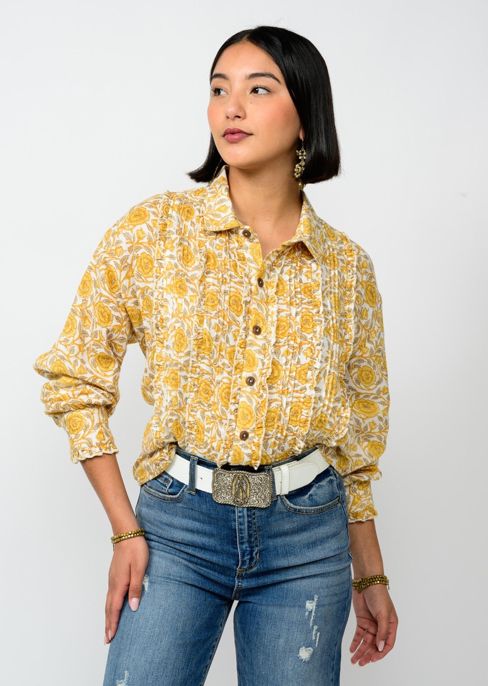 Tuxedo Floral Blouse