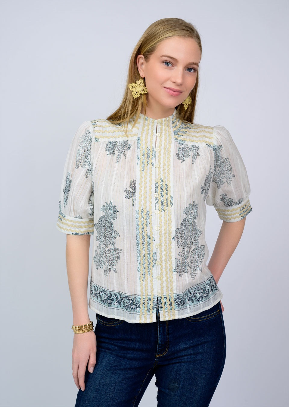 RicRac Block Print Top