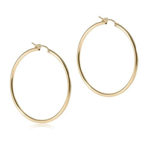 2" Round Smooth Post Hoop - gold