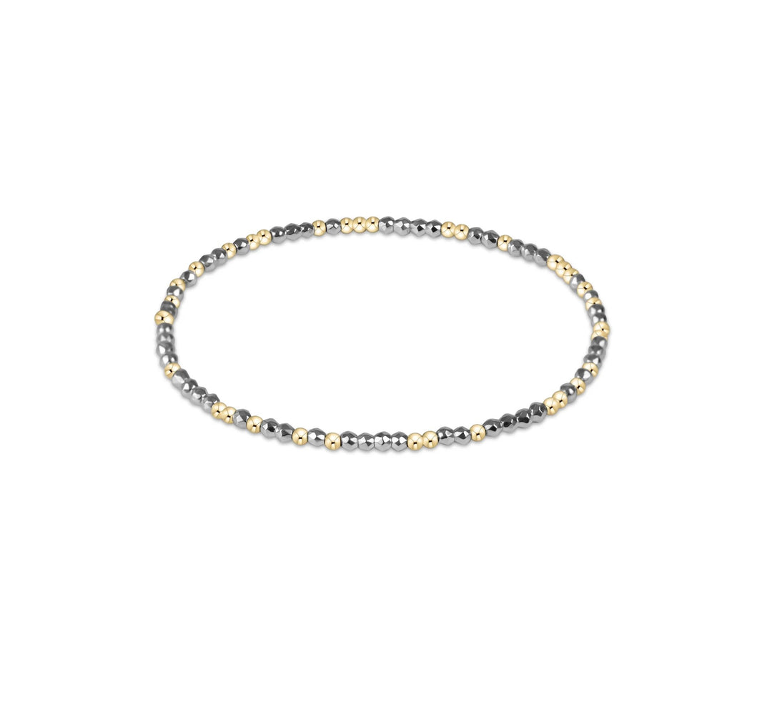 Hope Unwritten Bright Silver HEM2 Faceted Hematite 2mm Bead Bracelet