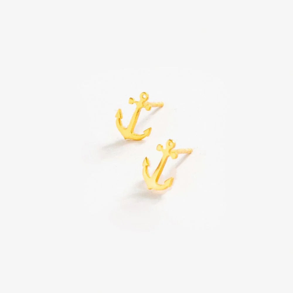 Brass Anchor Earring