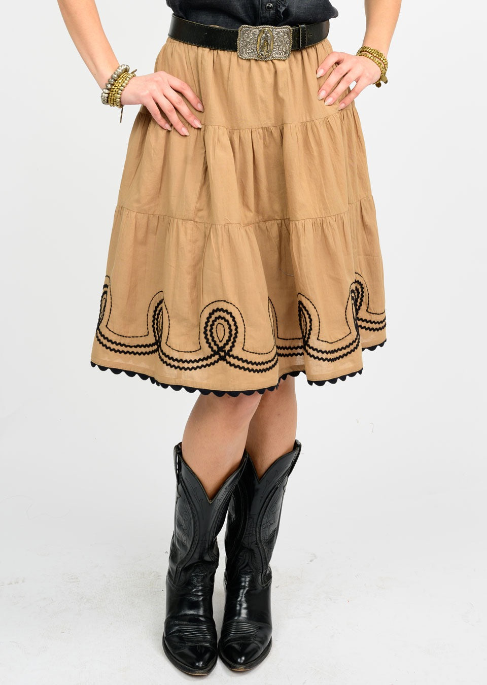 Khaki Loopy Skirt