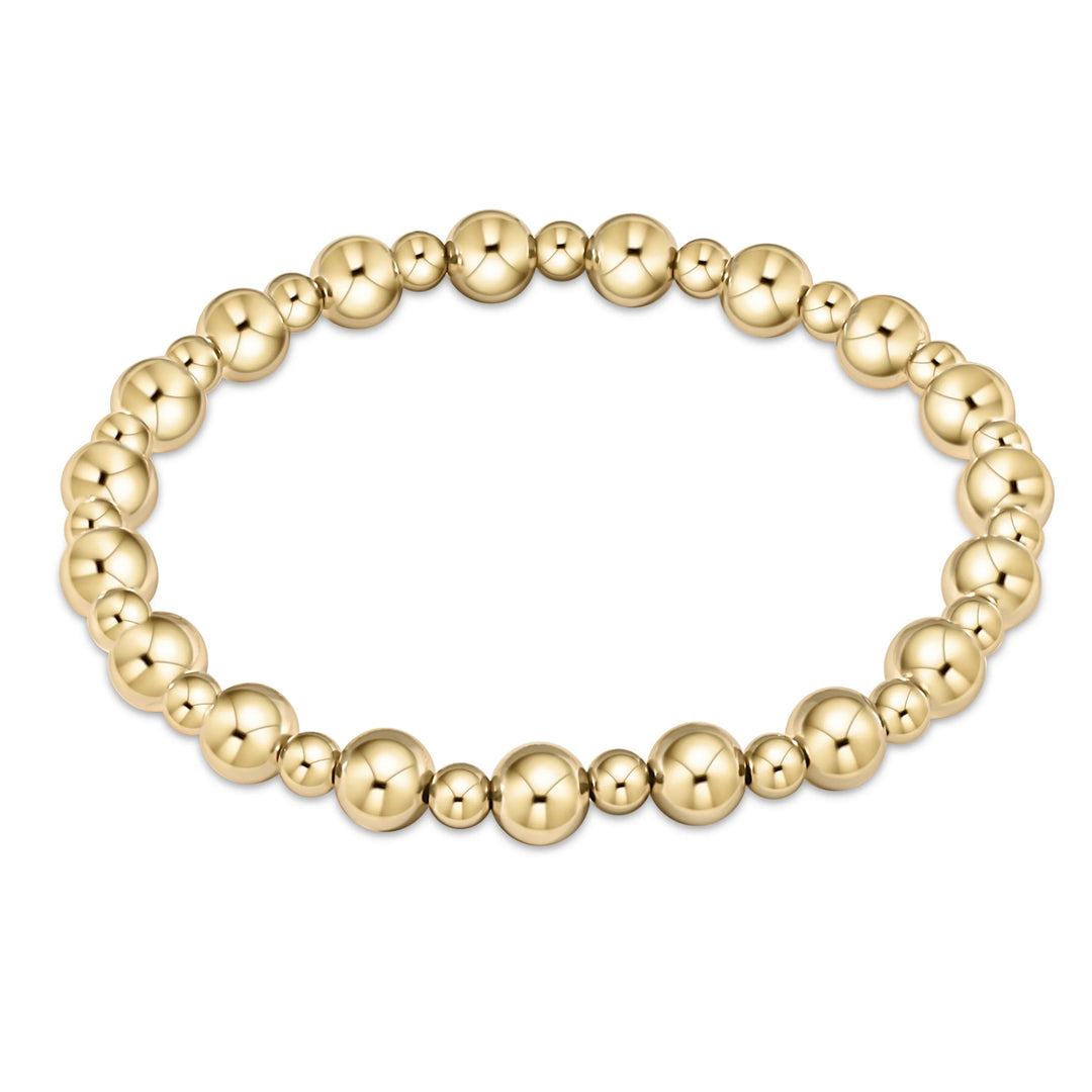 Classic Grateful Pattern 5mm Bead Bracelet - Gold
