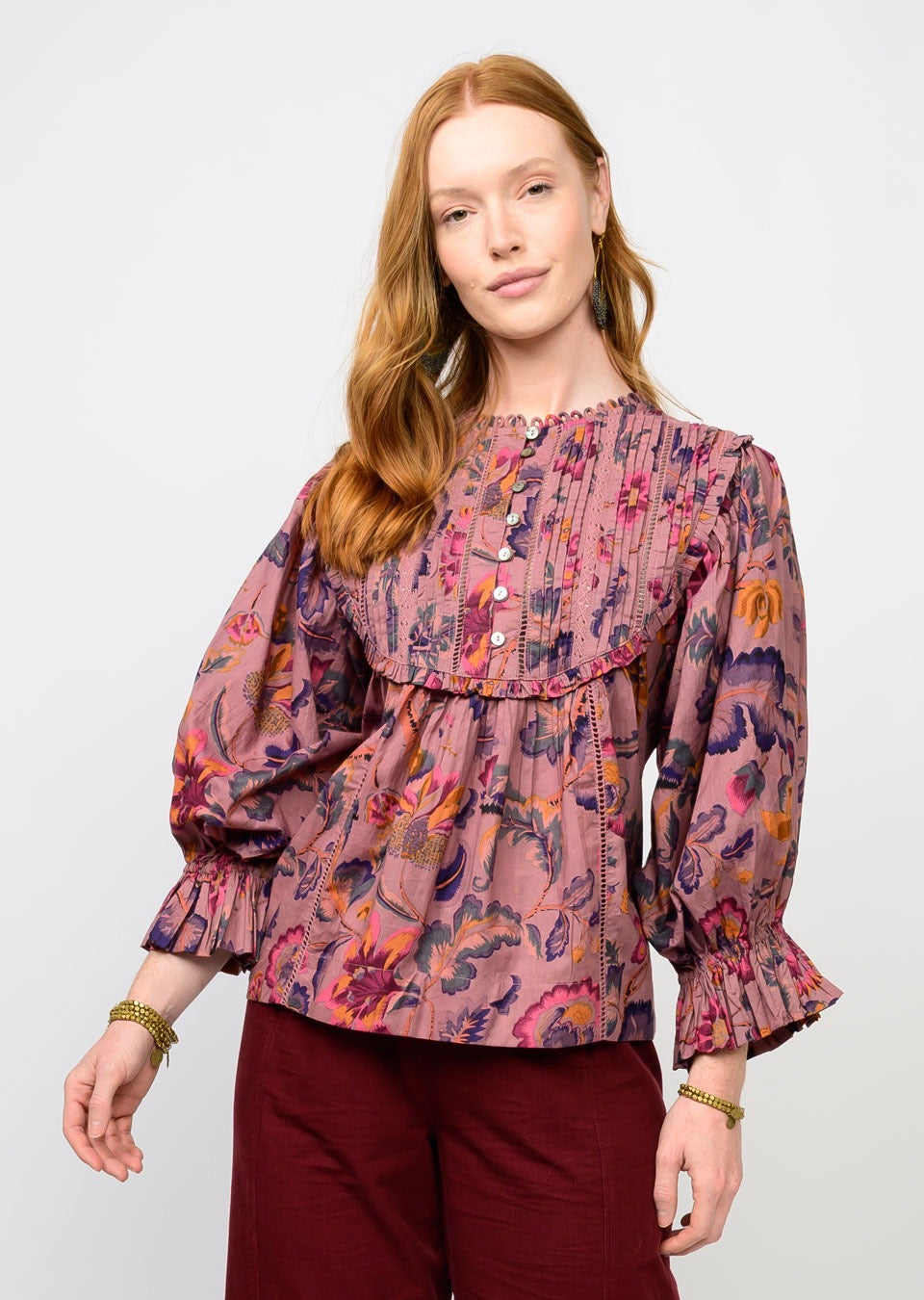 Pleated Yoke Blouse
