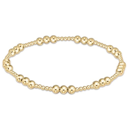 Classic Joy Pattern 4MM Bead Bracelet in Gold