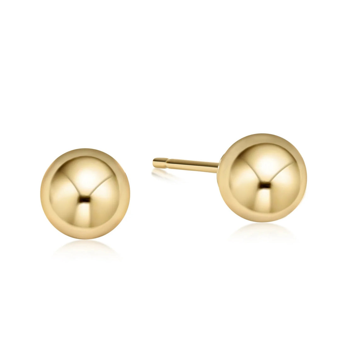 Classic 10MM Ball Stud Earring in Gold