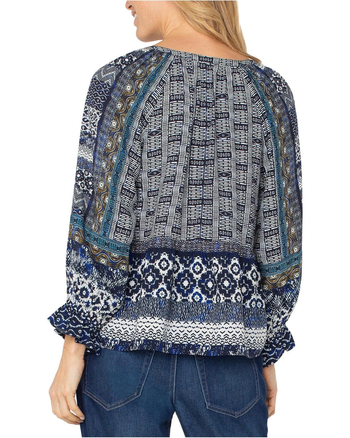 Button Shibori 3/4 Sleeve Shirt
