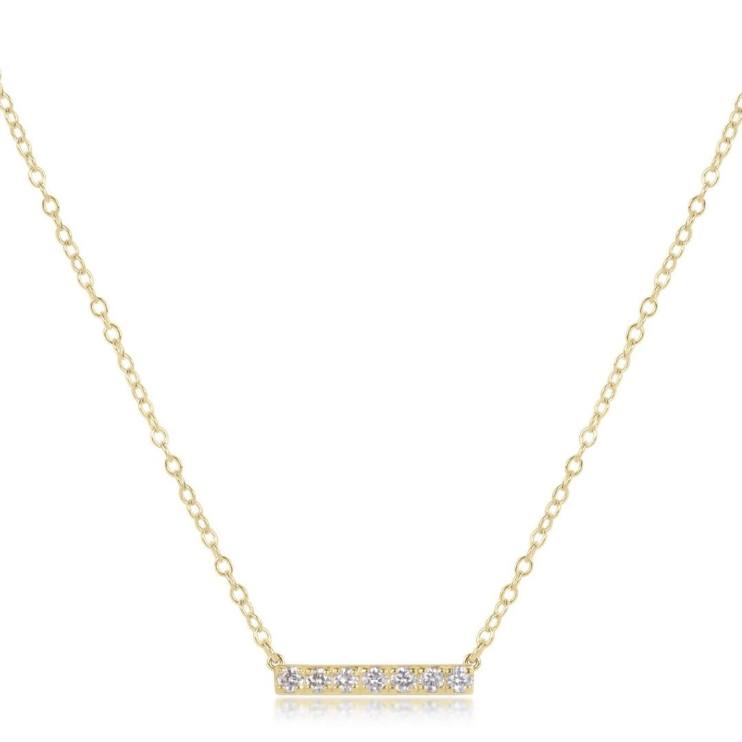 14Kt Gold & Diamond Significance Bar Necklace