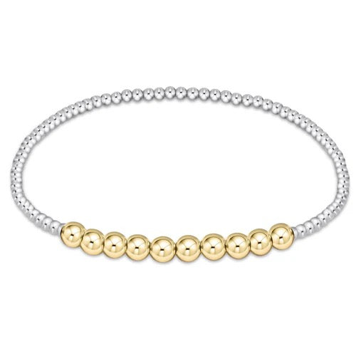 Classic Beaded Bliss 4mm Bead Bracelet - Mixed Metal