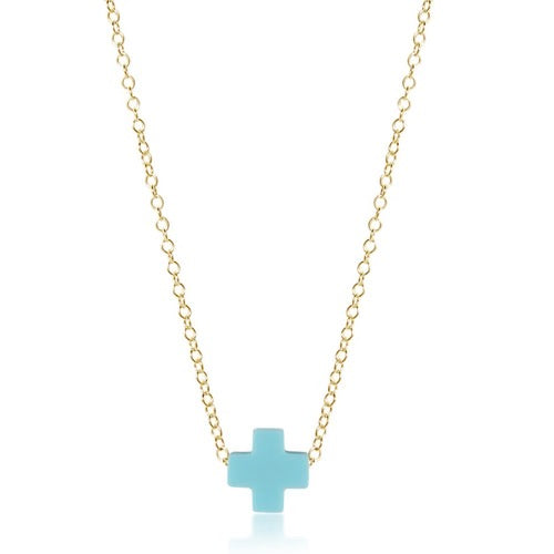 16" Signature Cross Necklace in Gold