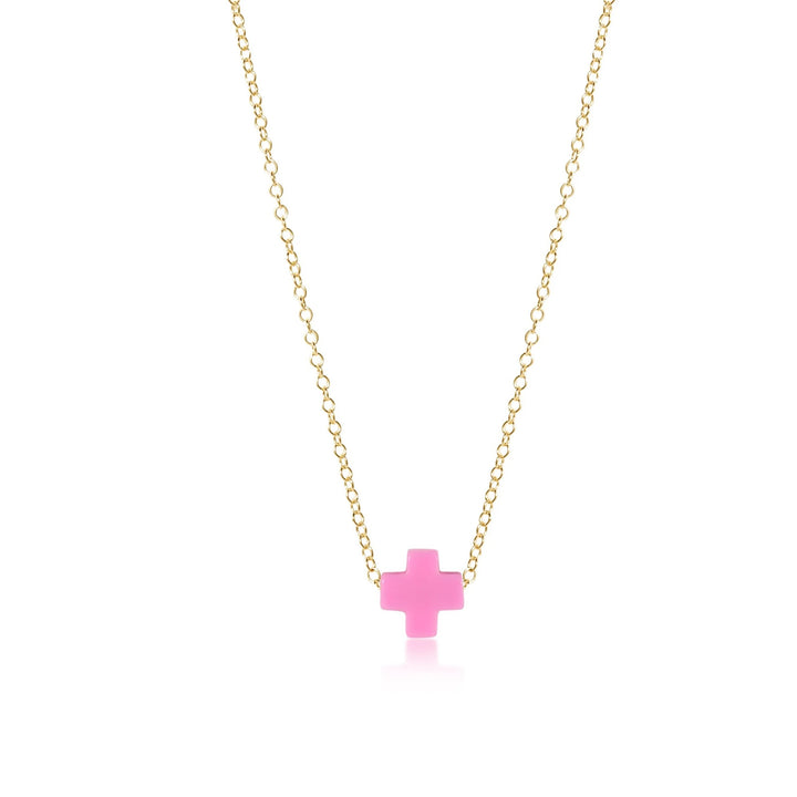 16" Signature Cross Necklace in Gold