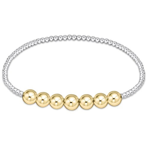Classic Beaded Bliss 6mm Bead Bracelet - Mixed Metal
