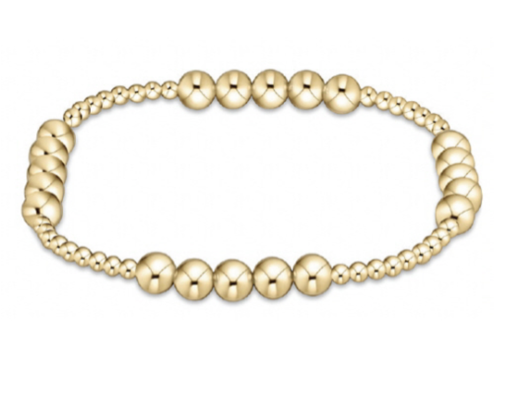 Classic Blissful Pattern 5MM Bead Bracelet in Gold