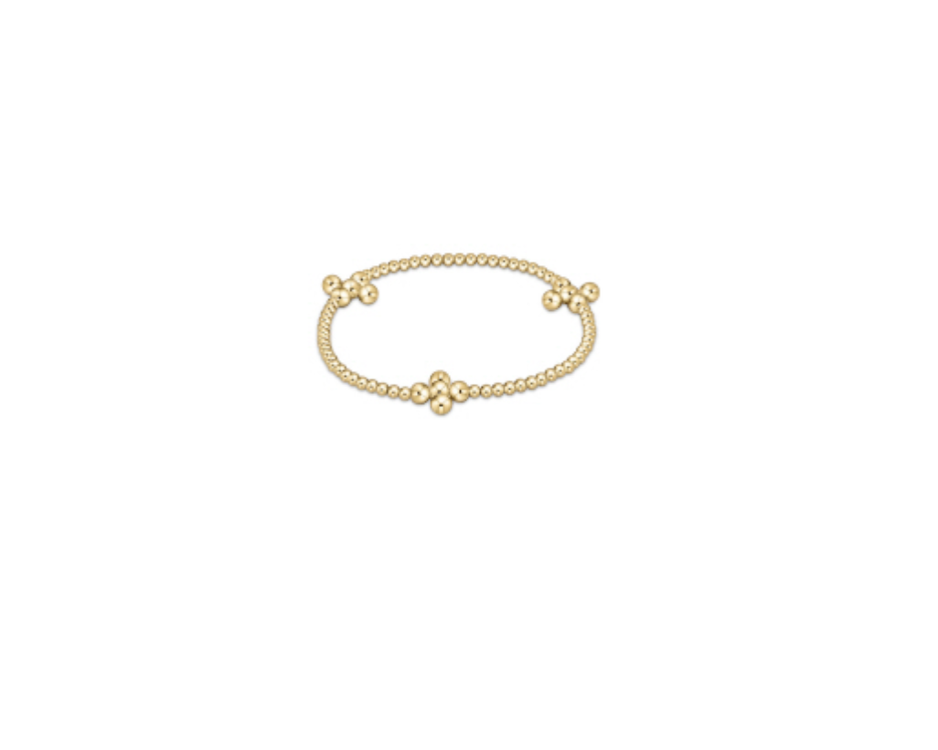 Signature Cross Gold Pattern 2.5 Bead Bracelet with Classic Signature Beaded Cross in 4MM Beads