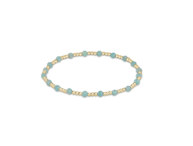 Gemstone Gold Sincerity Pattern 3MM Bead Bracelet