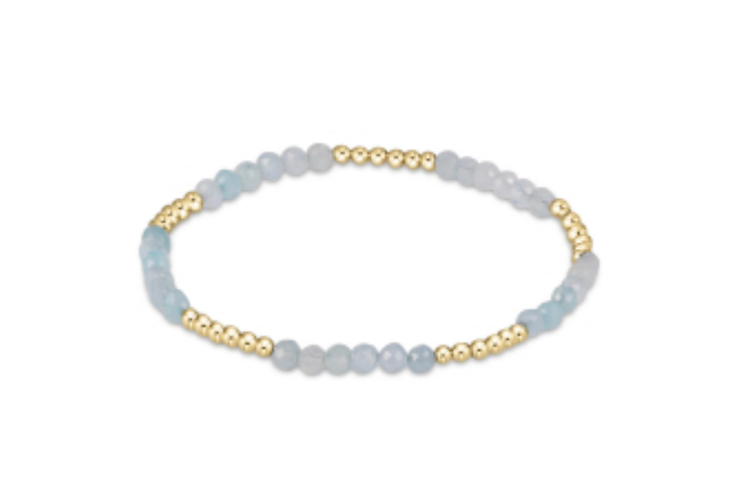Gemstone Blissful Pattern 2.5MM Gold Bead Bracelet