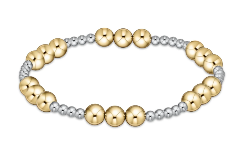 Classic Joy 6mm Bead Bracelet - Mixed Metal