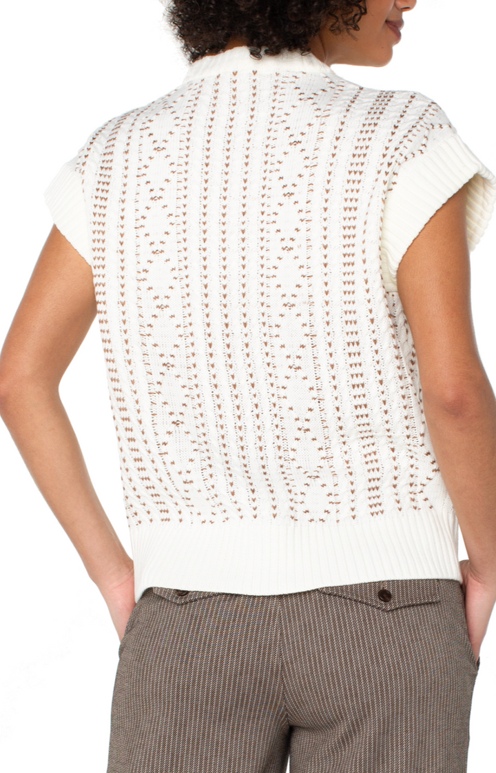 Cap Sleeve Zip Sweater