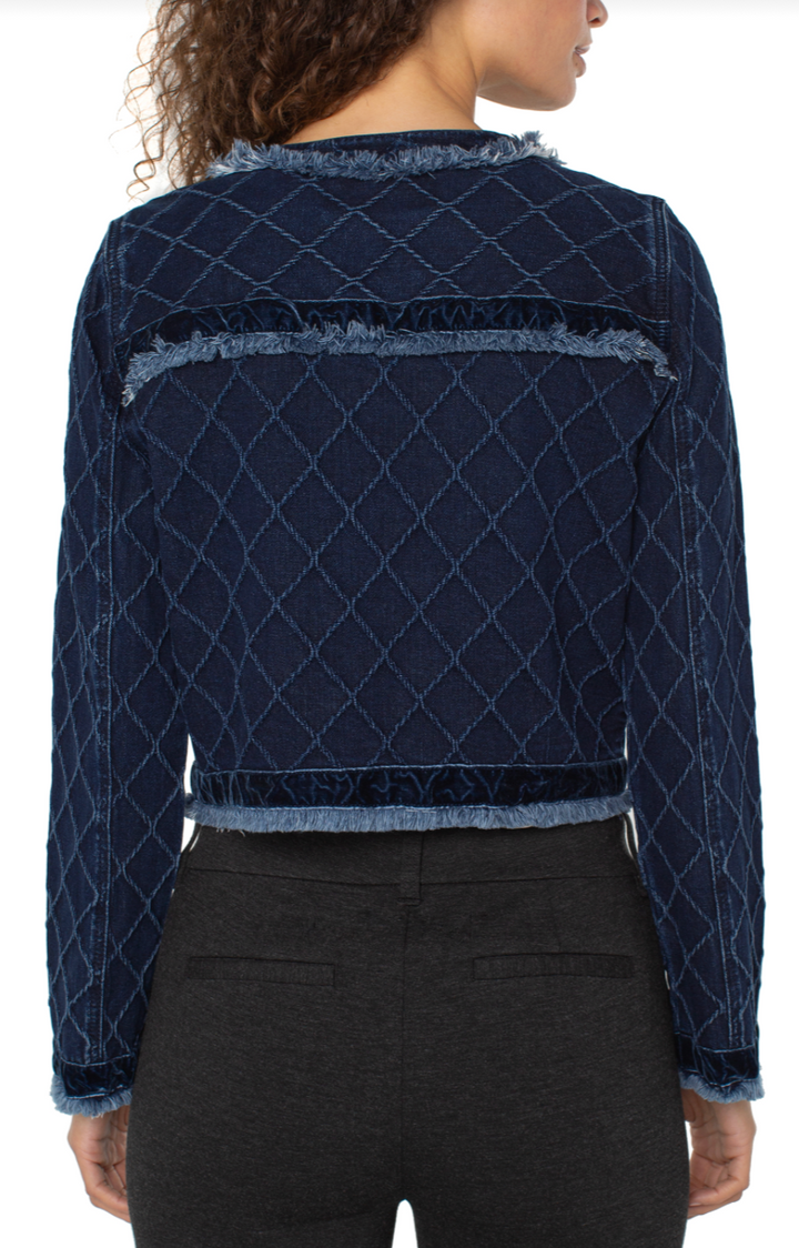 Fray & Velvet Trim Jacket