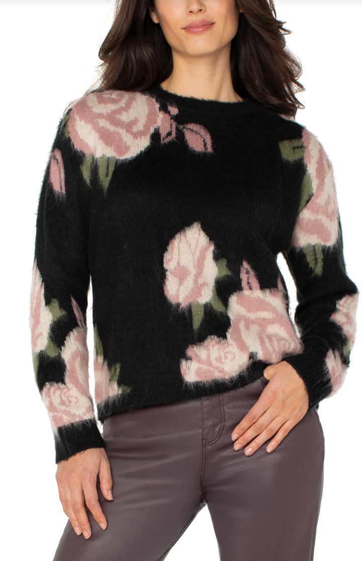 Floral Drop Shoulder Sweater