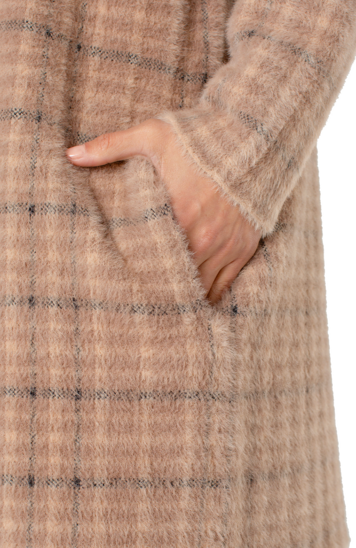 Plaid Open Front Cardigan