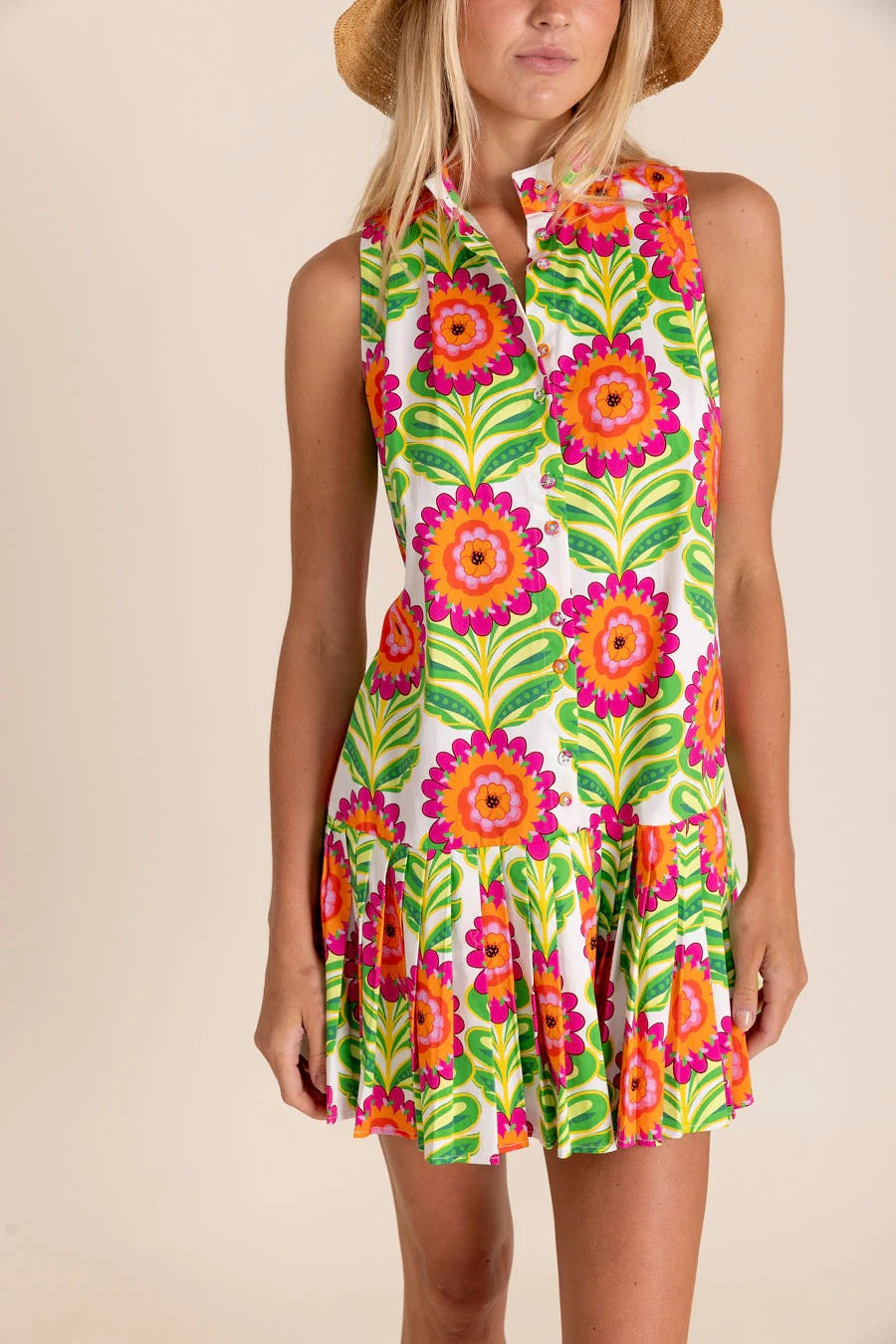 Closeup of Alden Adair Short Sunflower Dress 