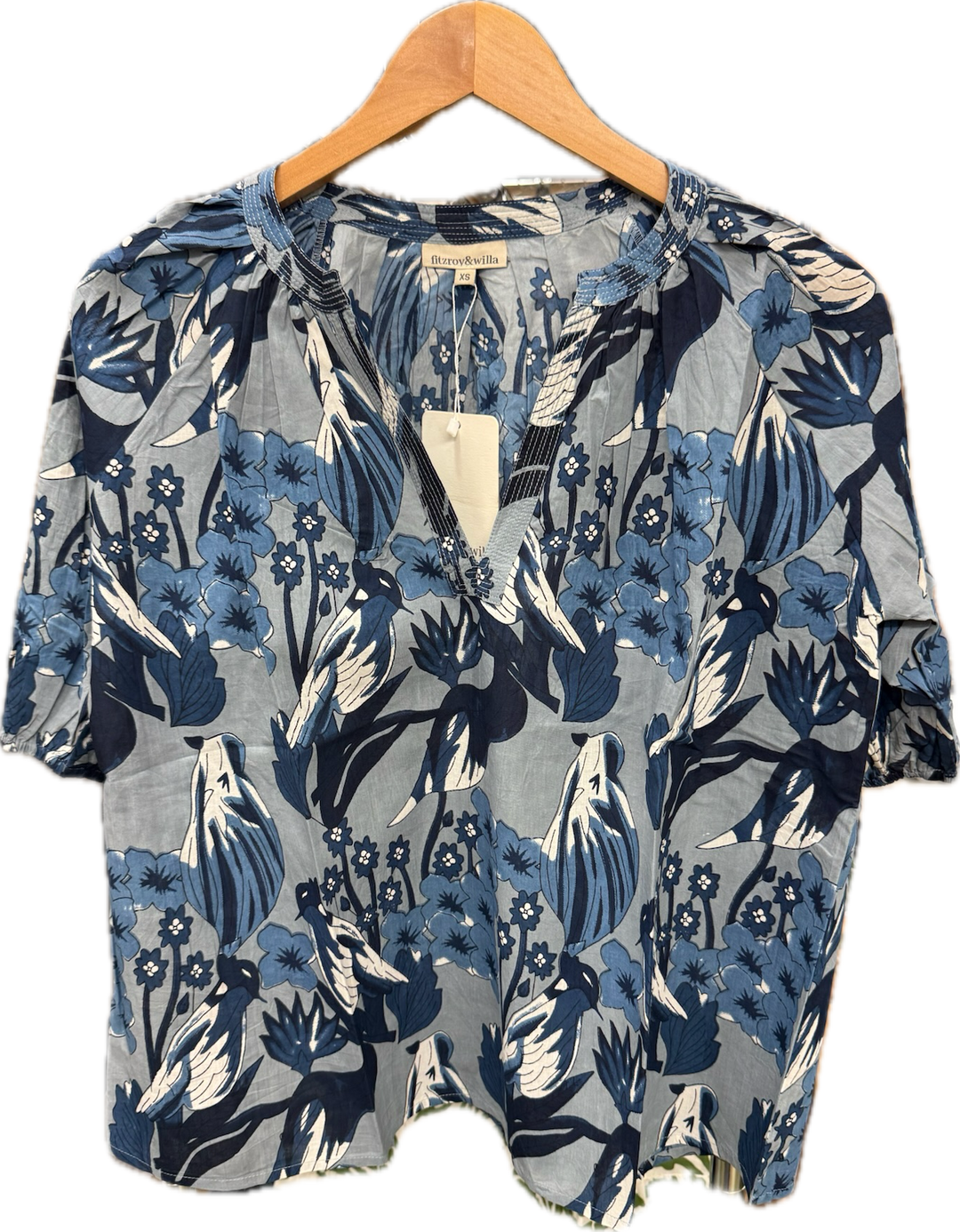 Sallie Blue Bird Blouse