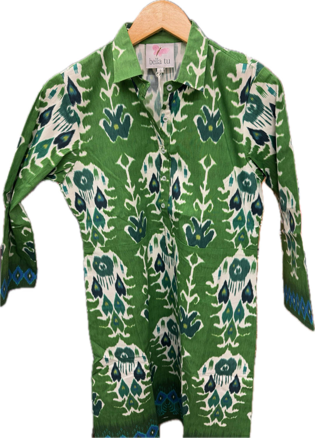 Ikat Stretch Shirtdress