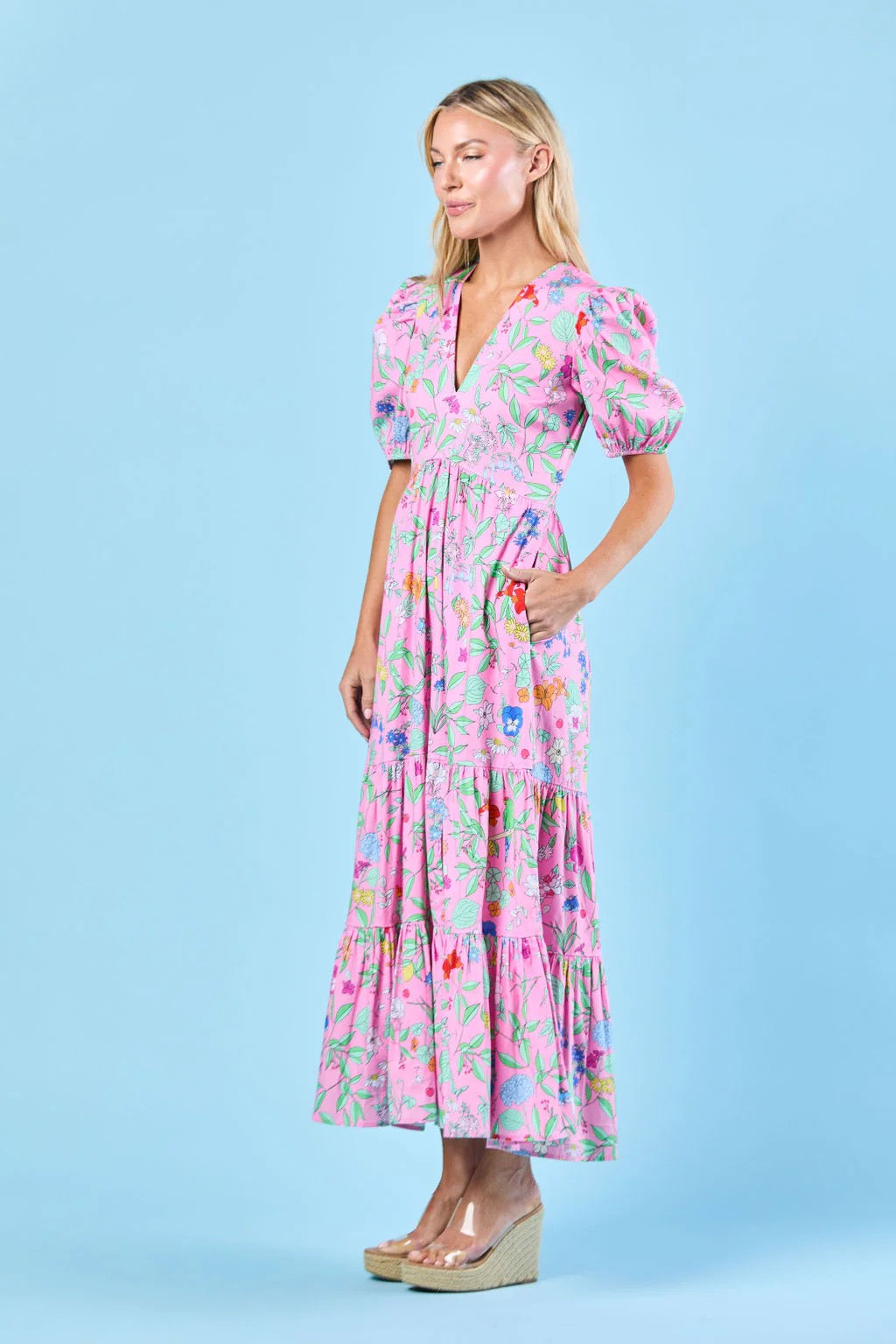 sheridan french maxi dress Margot Wildflower by Color::#35-Navy Viluyesy Women's Chunky Heels high slit gown or any stylish event