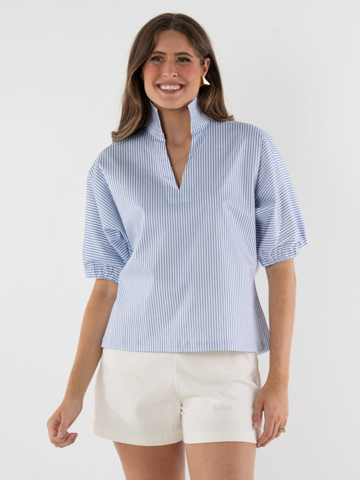 Poppy Top - Grapemist Stripe