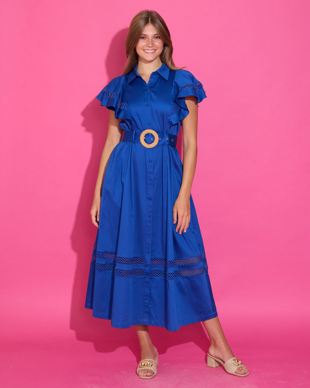 Alden Adair Collection Rose Marine Dress featuring a floral pattern and elegant design, displayed on a mannequin.