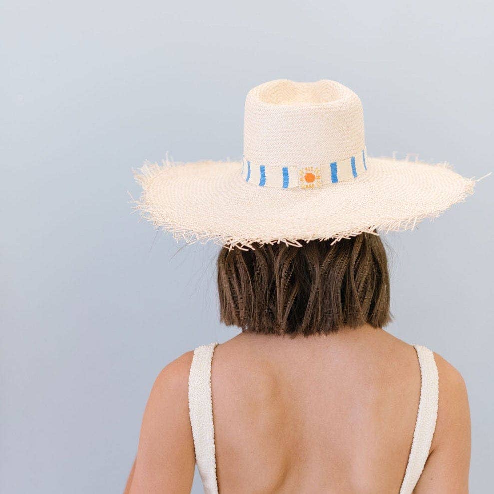 Susana Wide Brimmed Palm Fringe Hat