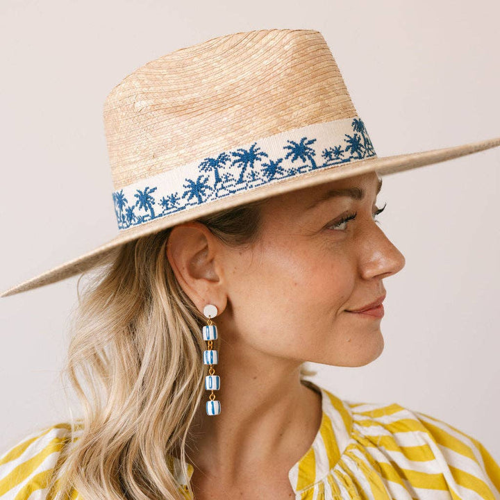 Tropical Toile Palm Hat