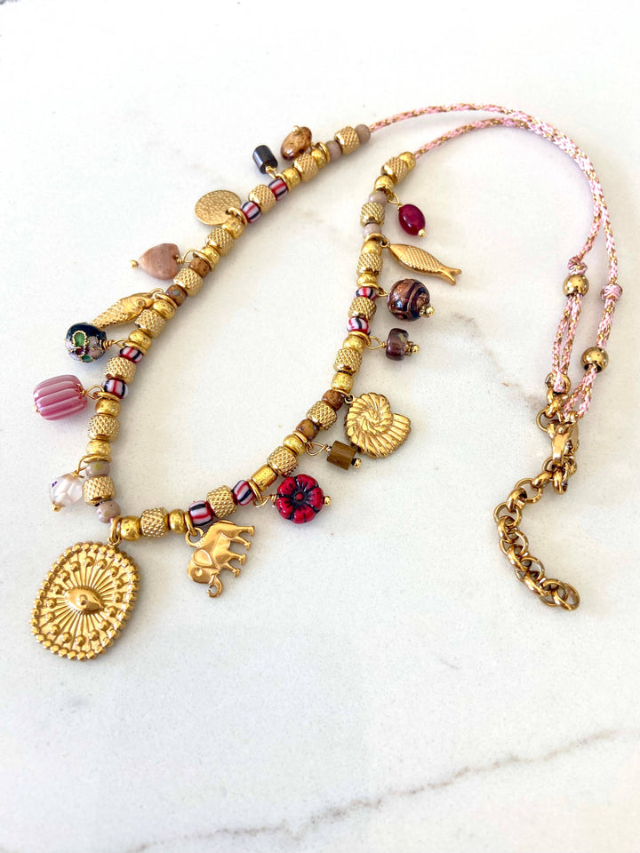 Pondicherry 18K GP On SS Necklace