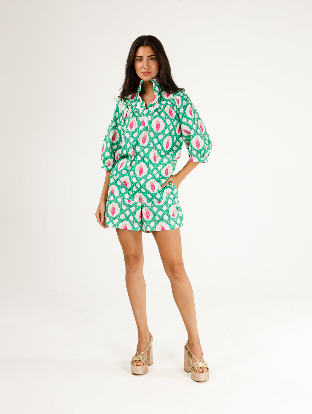 Holly Shae Taylor Motel Key shorts in pink, casual women's bottoms with a relaxed fit and comfortable waistband.