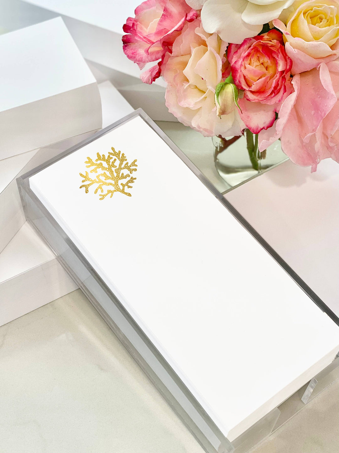 Gold Foil Coral notepad