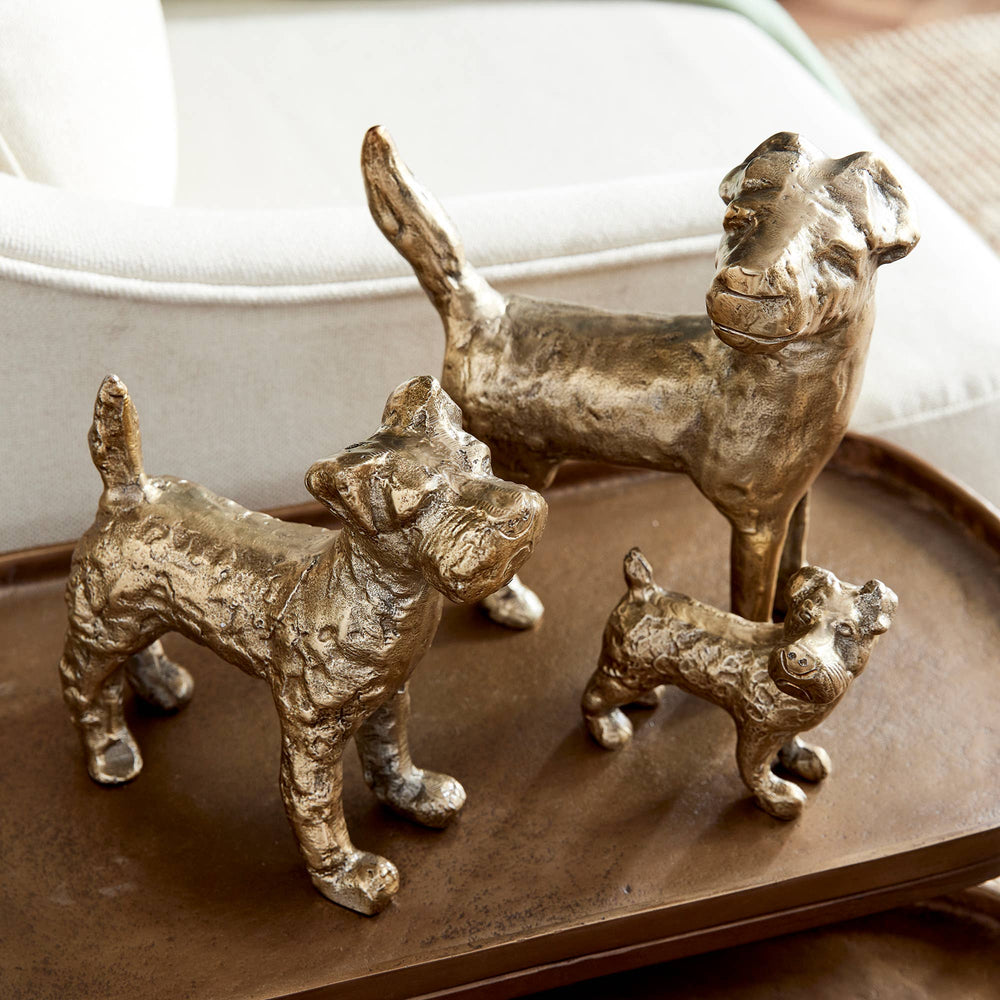 Napa Home & Garden "The Pack" dog sculptures set, decorative metal dog figures for home decor, outdoor garden accents