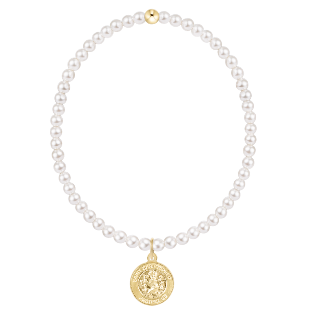 Classic Pearl 3mm Bracelet - Protection Gold Disc Ordered
