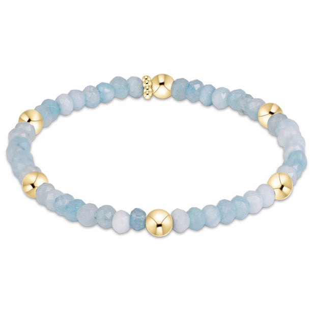 Enewton Presence Gemstone 4mm bracelet in aquamarine gemstones, close-up product view