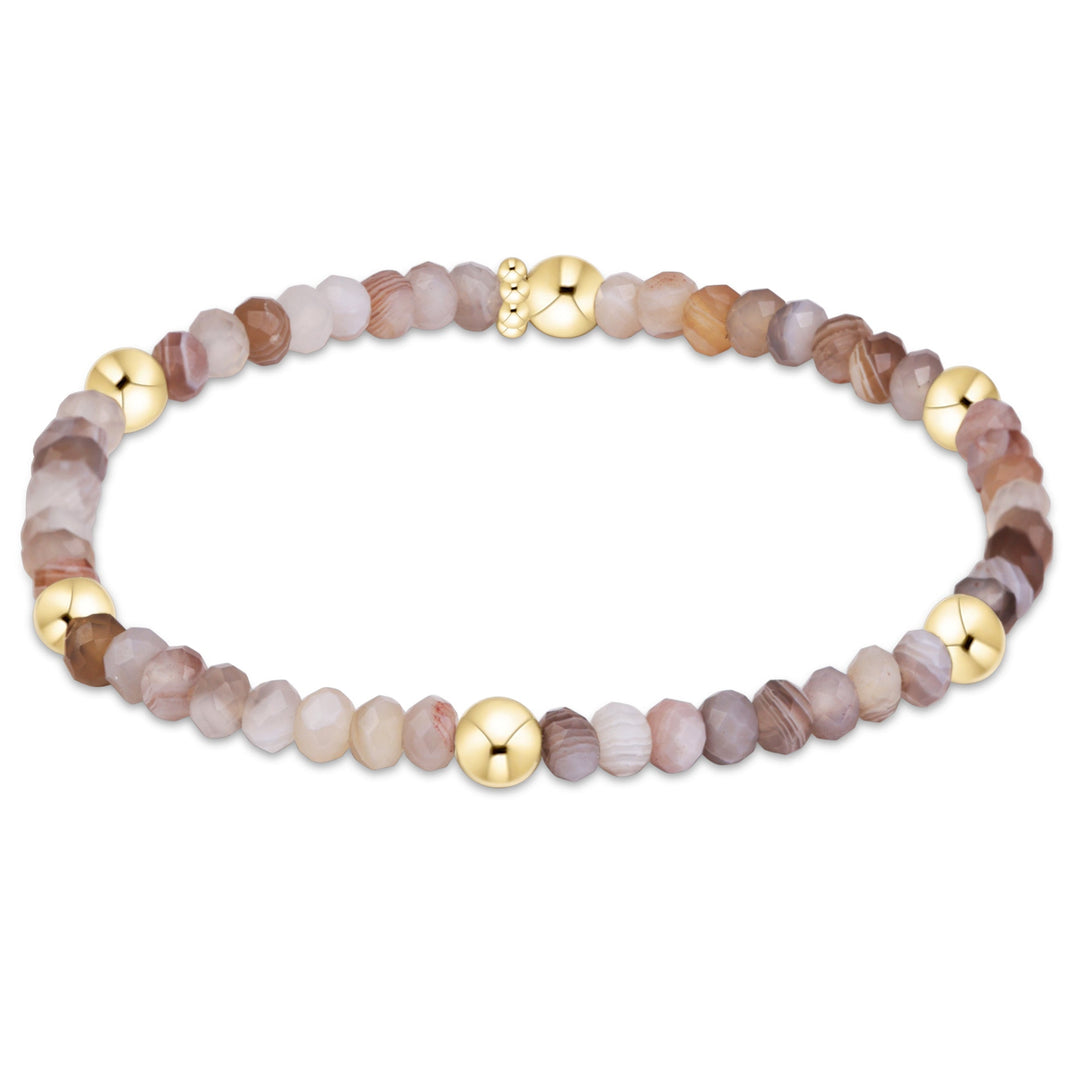 Enewton Presence Gemstone 4mm bracelet in gold with polished gemstone beads<center>
