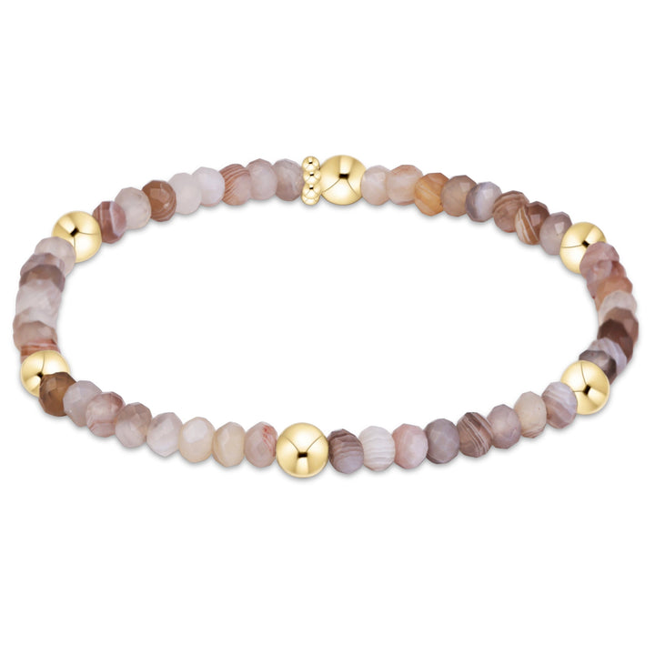 Enewton Presence Gemstone 4mm bracelet in gold with polished gemstone beads<center>