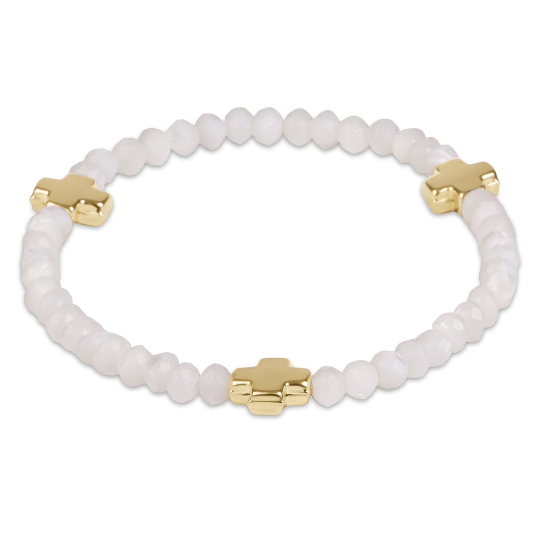 Enewton Signature Cross Gemstone Bracelet 26FW with polished cross charm and colorful gemstone beads