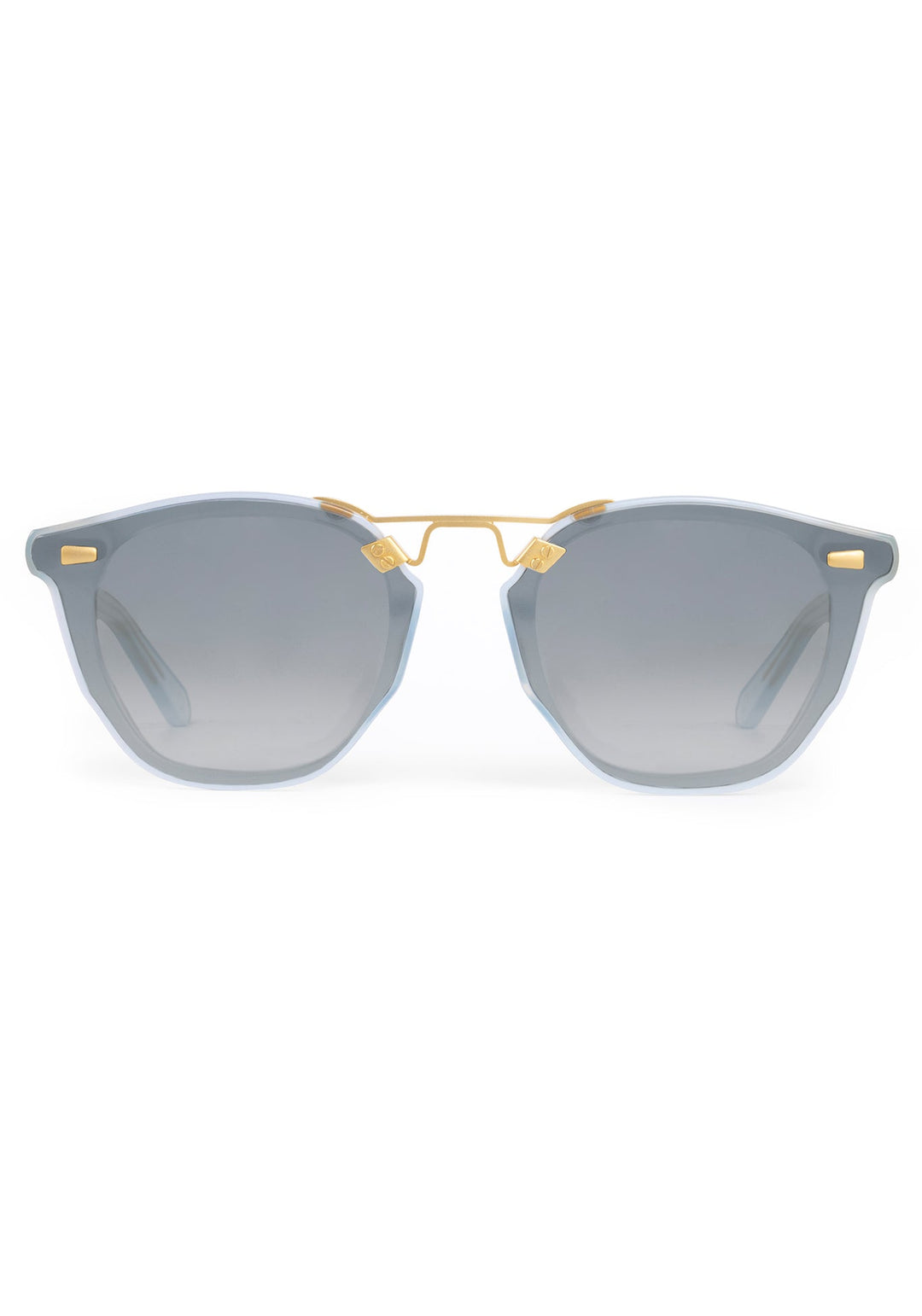 KREWE Beau Nylon sunglasses in Powder Blue acetate with 18K gold bridge, front view