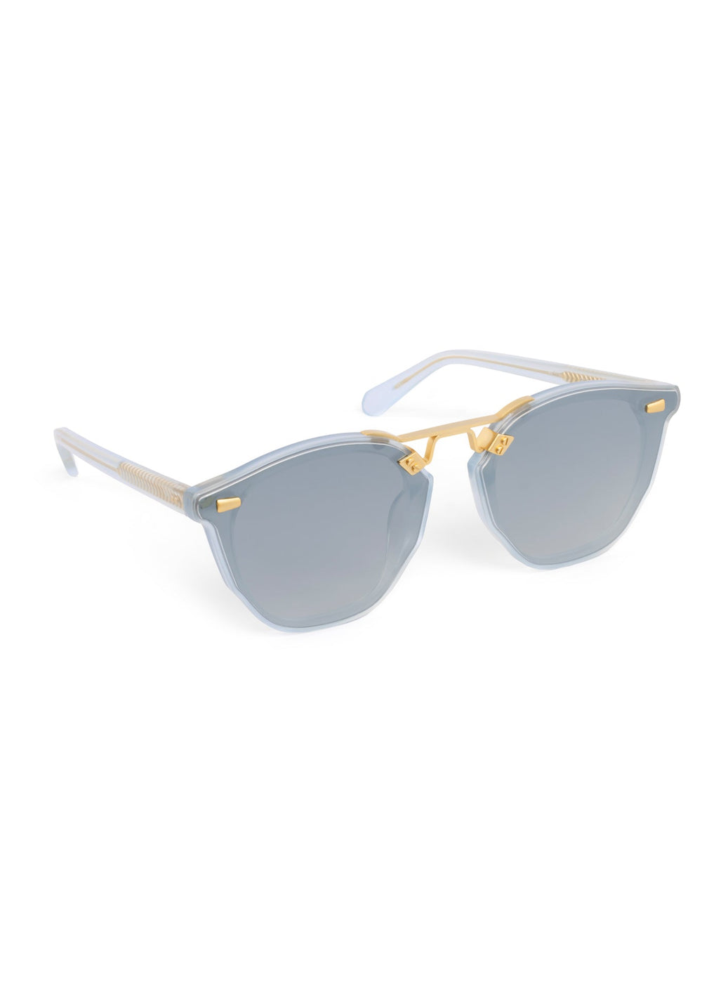 KREWE Beau Nylon Powder Blue square sunglasses, three-quarter view