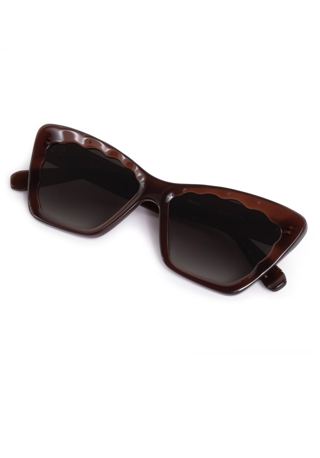 KREWE Brigitte Espresso sunglasses, folded side view