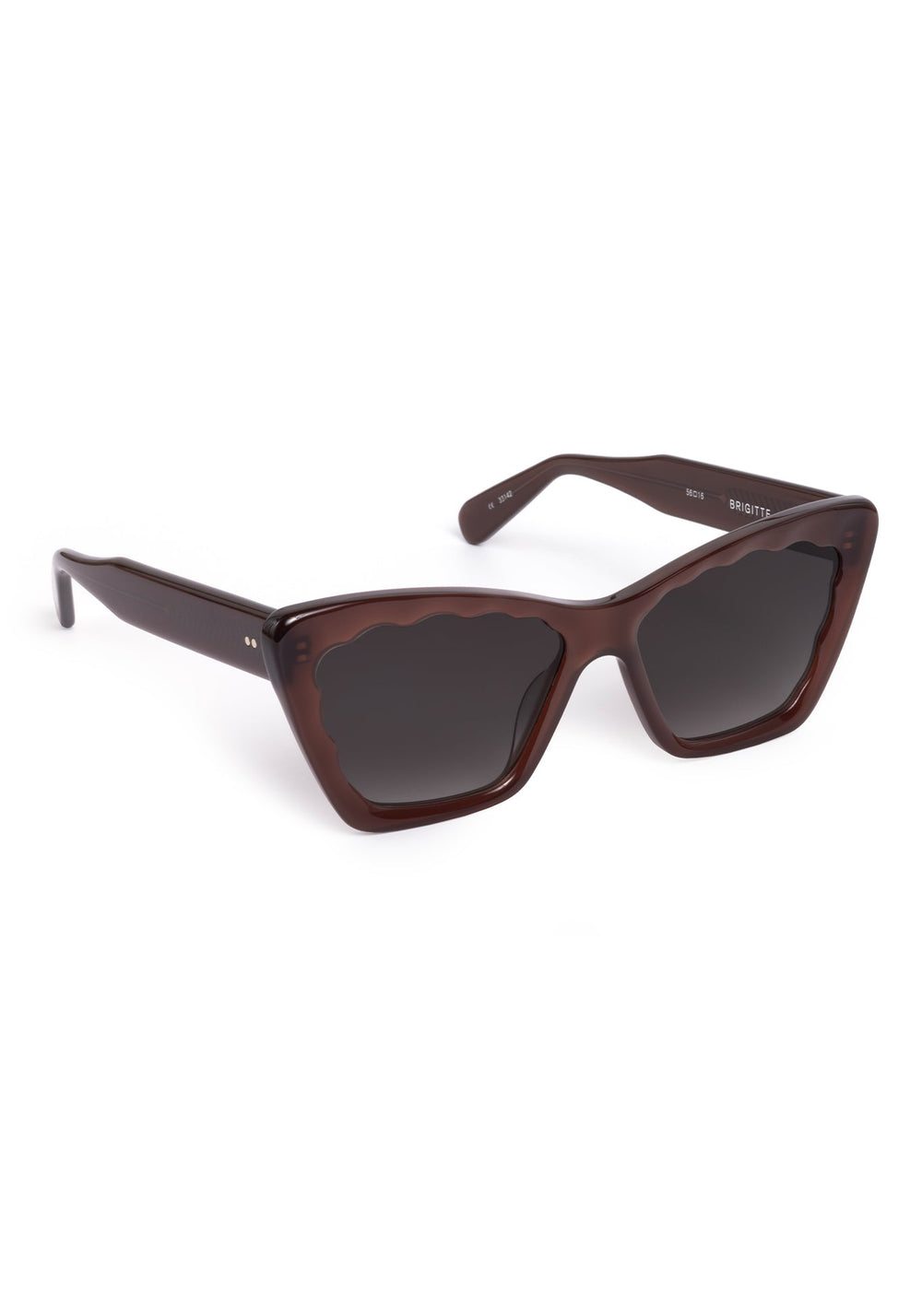 KREWE Brigitte Espresso cat-eye sunglasses, three-quarter view