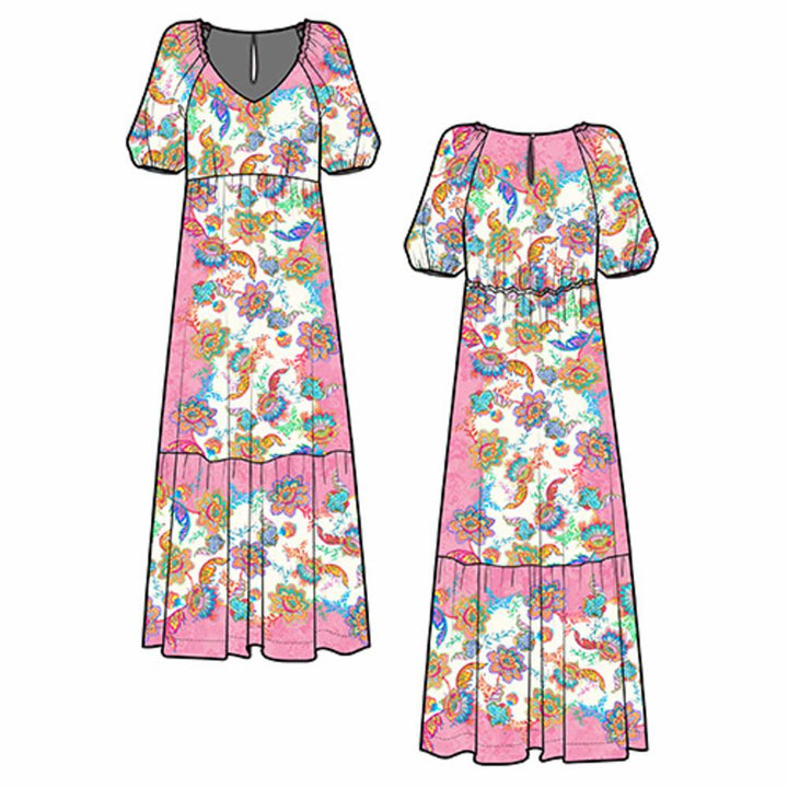 Roisin V-neck maxi dress by Johnny Was featuring flowing fabric and a stylish V-neckline, perfect for elegant everyday wear.